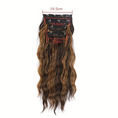 4pcs Long Curly Hair Pieces Synthetic Clip In Hair Extensions Natural Look
