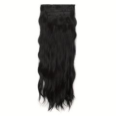 4pcs Long Curly Hair Pieces Synthetic Clip In Hair Extensions Natural Look