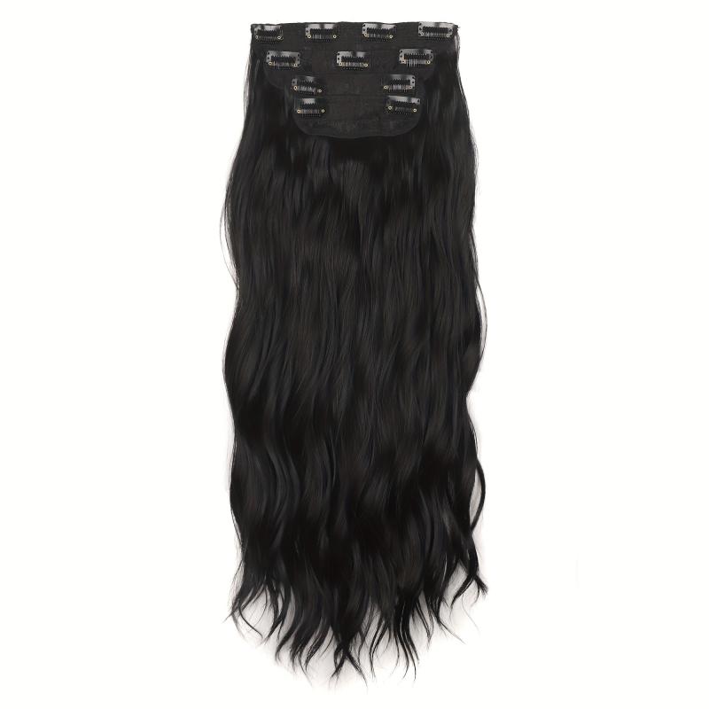 4pcs Long Curly Hair Pieces Synthetic Clip In Hair Extensions Natural Look