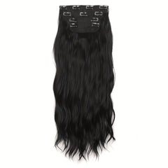 4pcs Long Curly Hair Pieces Synthetic Clip In Hair Extensions Natural Look