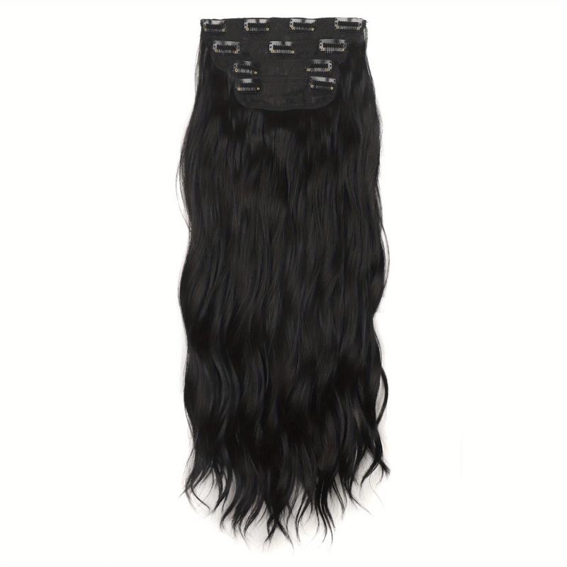 4pcs Long Curly Hair Pieces Synthetic Clip In Hair Extensions Natural Look