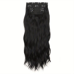 4pcs Long Curly Hair Pieces Synthetic Clip In Hair Extensions Natural Look