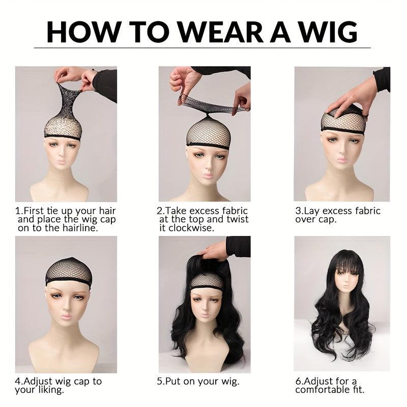 Short Bob Hat Cap Wig for Women Straight Synthetic Hair High Temperature Fiber