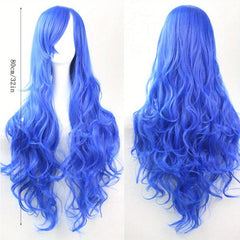 28cm Long Wavy Wig with Bangs Cosplay Wig for Women Synthetic Hair Wig