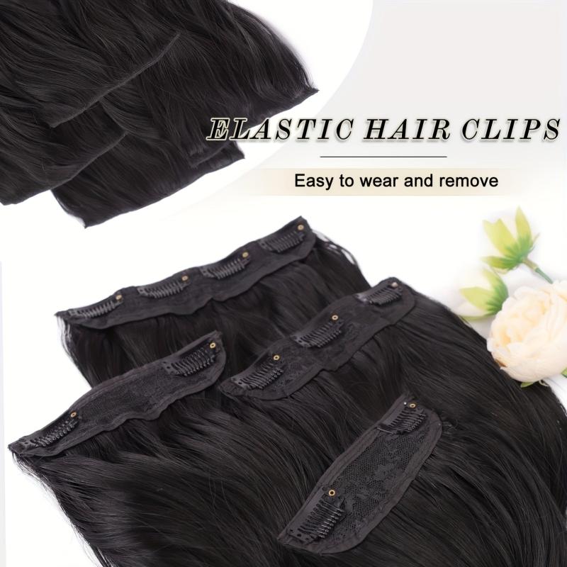 4pcs 50.8cm Clip In Hair Extensions Wavy Curly Synthetic Fiber Hairpieces