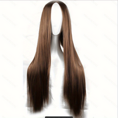 Long Straight Anime Wig Central Parting Cosplay Hairpiece