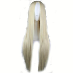 Long Straight Anime Wig Central Parting Cosplay Hairpiece