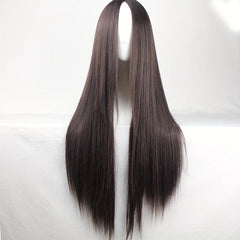 Long Straight Anime Wig Central Parting Cosplay Hairpiece