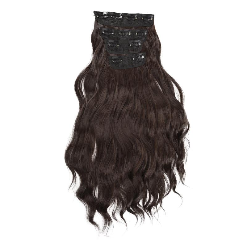 4-Piece Thick Curly Synthetic Hair Extensions for Women Girls