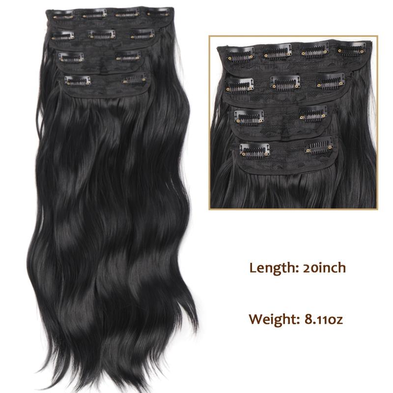 4-Piece Thick Curly Synthetic Hair Extensions for Women Girls