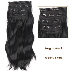 4-Piece Thick Curly Synthetic Hair Extensions for Women Girls