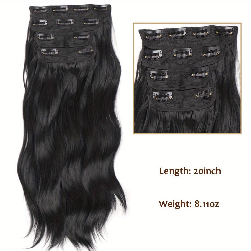 4-Piece Thick Curly Synthetic Hair Extensions for Women Girls