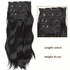 4-Piece Thick Curly Synthetic Hair Extensions for Women Girls