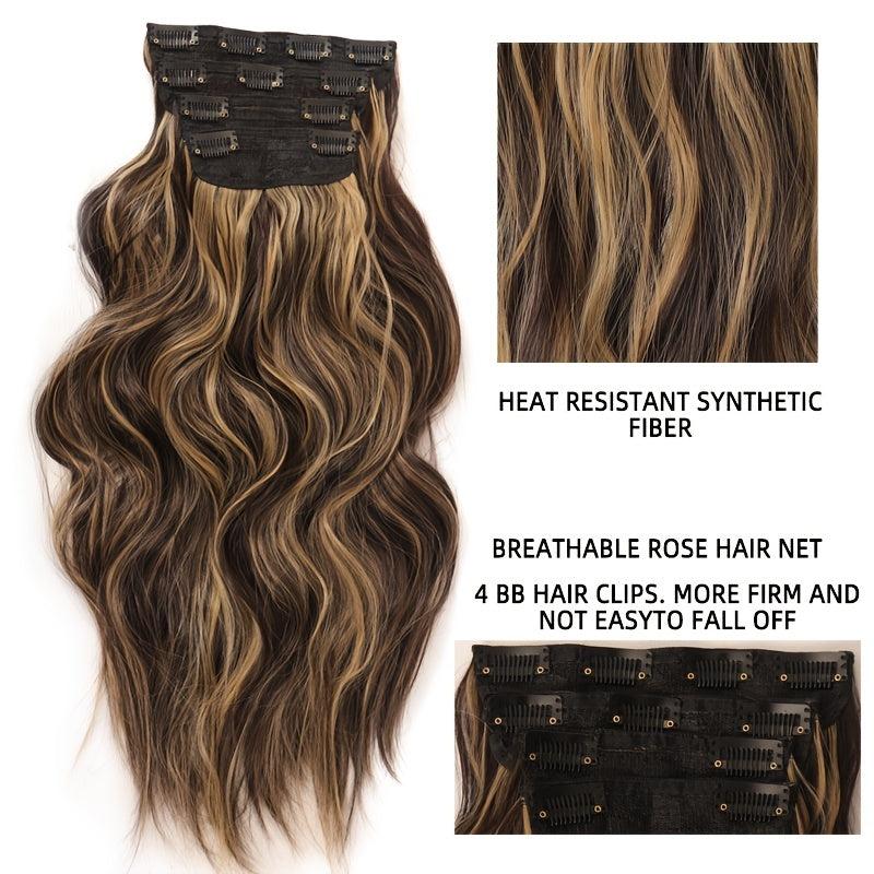 4-Piece Thick Curly Synthetic Hair Extensions for Women Girls