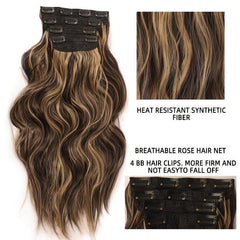 4-Piece Thick Curly Synthetic Hair Extensions for Women Girls