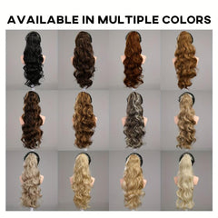 Long Wavy Ponytail Extensions Synthetic Clip In Hair Natural Daily Use
