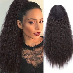 Long Curly Drawstring Ponytail Extension Synthetic Hair Pieces For Women