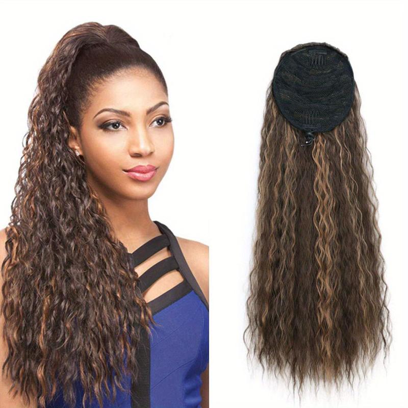 Long Curly Drawstring Ponytail Extension Synthetic Hair Pieces For Women