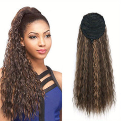 Long Curly Drawstring Ponytail Extension Synthetic Hair Pieces For Women