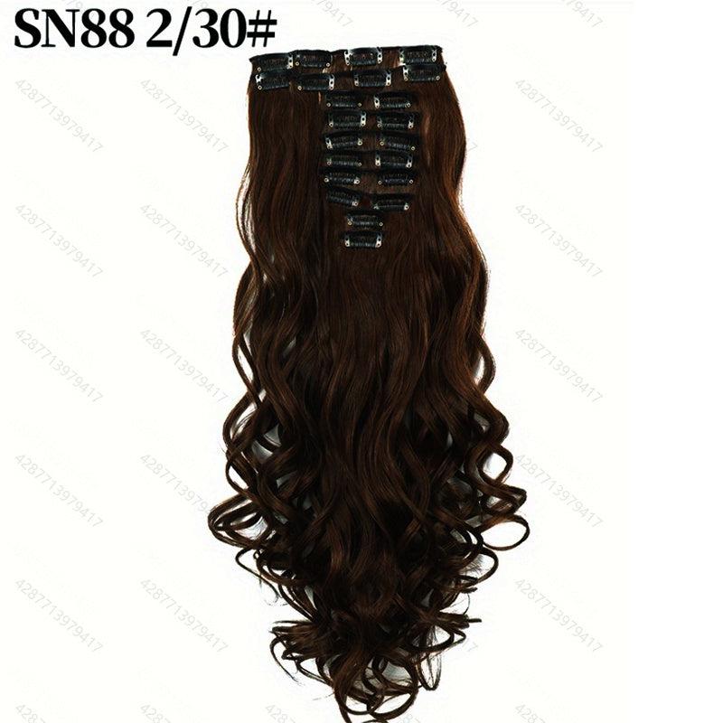55 88 Cm Long Wavy Hair Extensions Clip In Synthetic Hair Extension