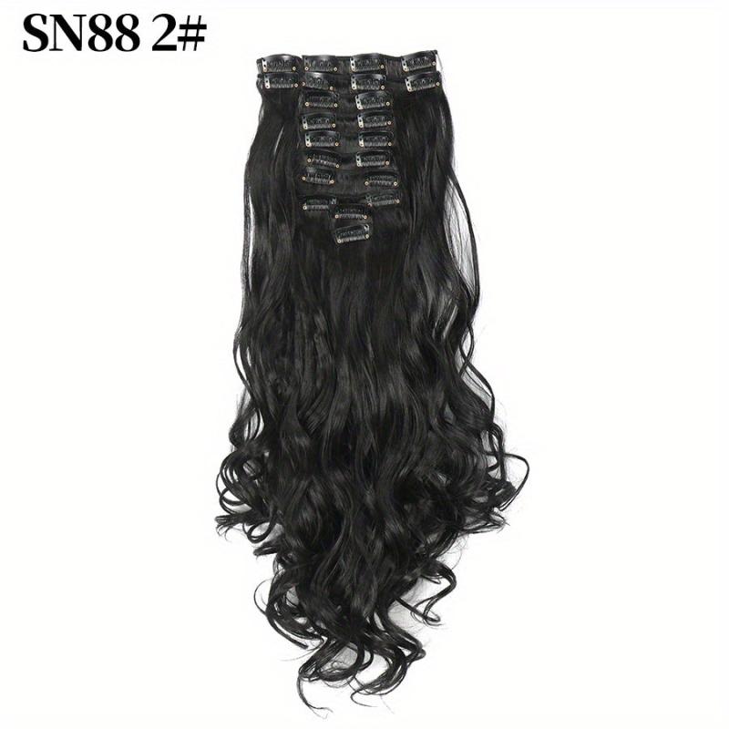 55 88 Cm Long Wavy Hair Extensions Clip In Synthetic Hair Extension