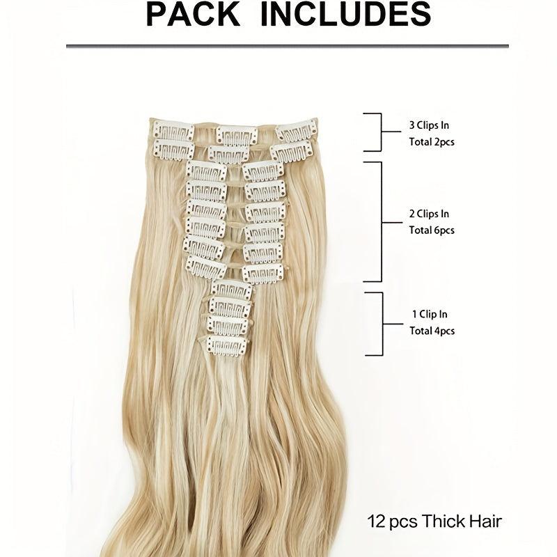 55 88 Cm Long Wavy Hair Extensions Clip In Synthetic Hair Extension