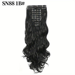55 88 Cm Long Wavy Hair Extensions Clip In Synthetic Hair Extension