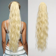 Long Wavy Ponytail Extensions Synthetic Clip In Hair Extensions