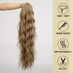 Long Wavy Ponytail Extensions Synthetic Clip In Hair Extensions