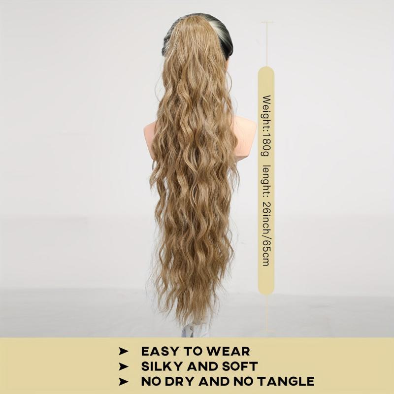 Long Wavy Ponytail Extensions Synthetic Clip In Hair Extensions