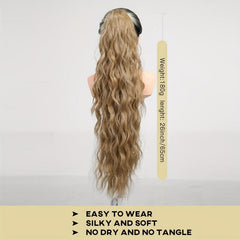 Long Wavy Ponytail Extensions Synthetic Clip In Hair Extensions