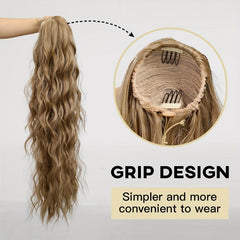 Long Wavy Ponytail Extensions Synthetic Clip In Hair Extensions