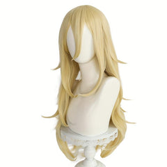 Long Blonde Anime Cosplay Wig with Bangs