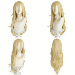 Long Blonde Anime Cosplay Wig with Bangs