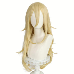 Long Blonde Anime Cosplay Wig with Bangs