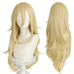 Long Blonde Anime Cosplay Wig with Bangs