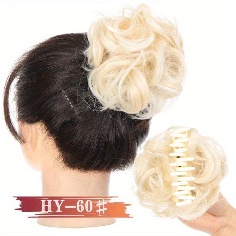 Curly Hair Bun Clip Claw Synthetic Ponytail Extensions Messy Chignon