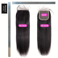 Brazilian Virgin Human Hair Lace Front Closure 4x4 Natural 25-56 cm