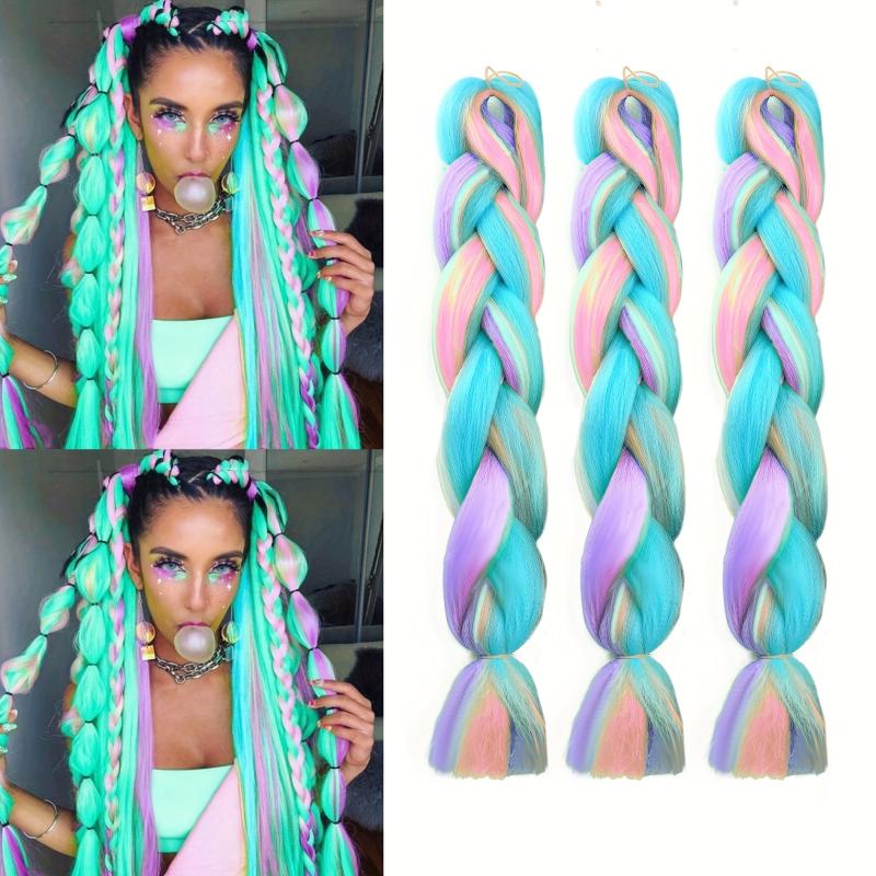 3pcs Ombre Braiding Hair 60 96 Cm Braid Hair Extensions Pre Stretched