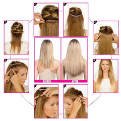 Straight Clip In Hair Extensions 60 96 Cm 7 Pieces Set Hairpieces