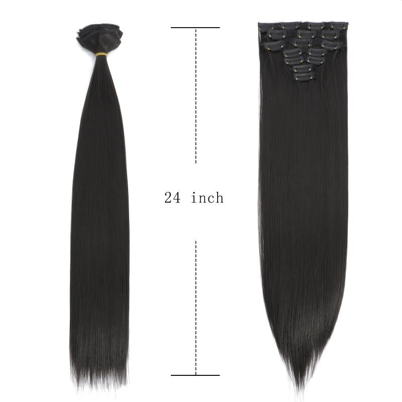 Straight Clip In Hair Extensions 60 96 Cm 7 Pieces Set Hairpieces