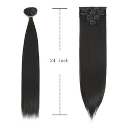 Straight Clip In Hair Extensions 60 96 Cm 7 Pieces Set Hairpieces