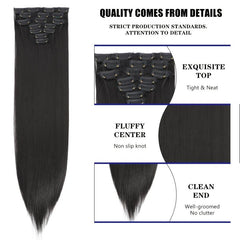 Straight Clip In Hair Extensions 60 96 Cm 7 Pieces Set Hairpieces
