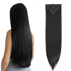 Straight Clip In Hair Extensions 60 96 Cm 7 Pieces Set Hairpieces