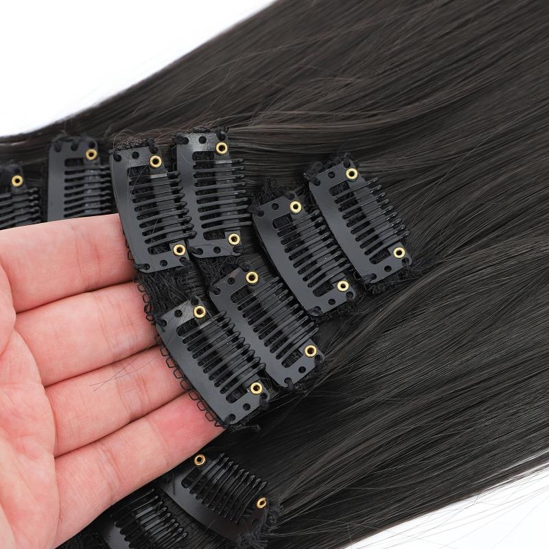 Straight Clip In Hair Extensions 60 96 Cm 7 Pieces Set Hairpieces