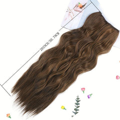 Long Wavy Hair Extensions Transparent Wire Synthetic Hair Adjustable Size