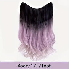 Highlighted Long Curly Hair Extensions Gradient Body Wave V Shaped Hairpiece