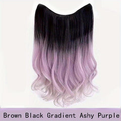 Highlighted Long Curly Hair Extensions Gradient Body Wave V Shaped Hairpiece