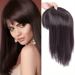 Natural-Looking Synthetic Hair Toppers With Bangs Clip-In Hair Pieces for Women