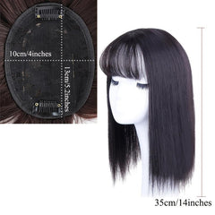 Natural-Looking Synthetic Hair Toppers With Bangs Clip-In Hair Pieces for Women